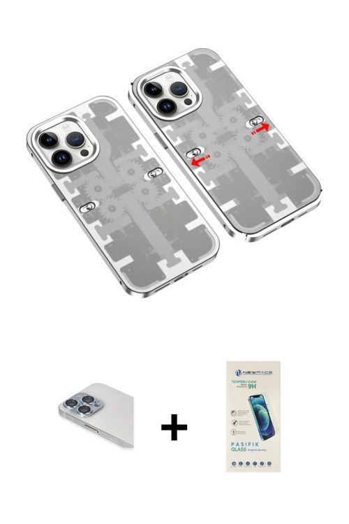 ieg™ iPhone 13 Pro Max Kılıf Ufuk Doku Prime - Şeffaf Pasifik Cam Ekran Koruyucu + Sierra Blue Pers