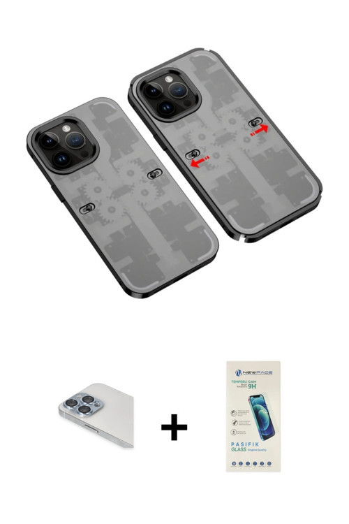 ieg™ iPhone 13 Pro Max Kılıf Ufuk Doku Prime - Şeffaf Pasifik Cam Ekran Koruyucu + Sierra Blue Pers