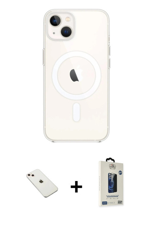 ieg™ iPhone 14 Kılıf Kutup Klasik Serisi - Siyah Bilvis Hayalet Cam Ekran Koruyucu + Pembe Diamond K