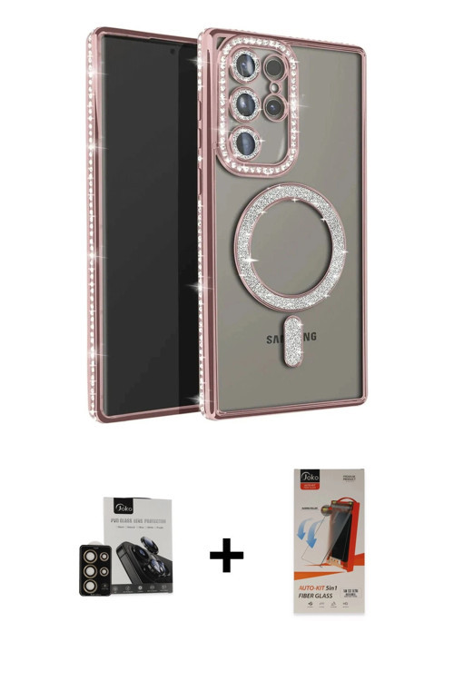Galaxy S23 Ultra Kılıf Zirve Doku Prime - Siyah AutoKit 5in1 Fiber Hayalet Cam Ekran Koruyucu +