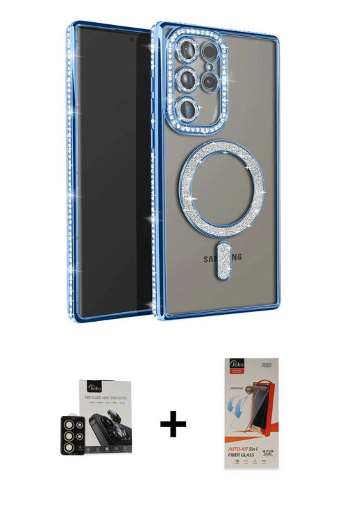 Galaxy S23 Ultra Kılıf Zirve Doku Prime - Siyah AutoKit 5in1 Fiber Hayalet Cam Ekran Koruyucu +
