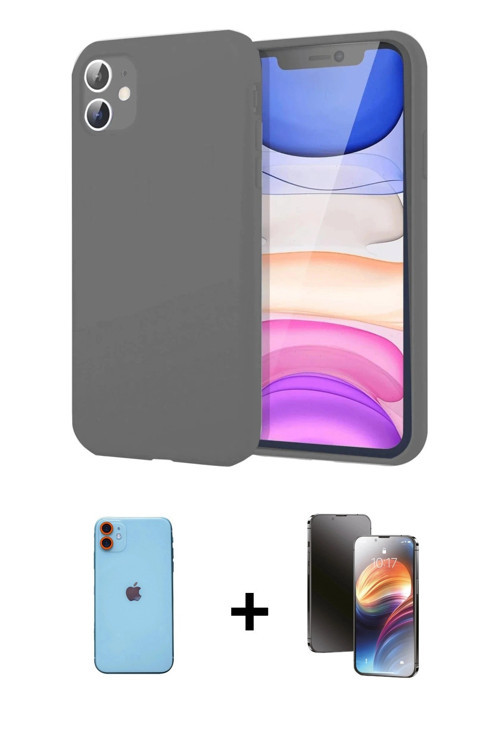 iPhone 11 Kılıf Kozmos Yansıma Özel Seri - Siyah 3D Antistatik Mat Seramik Nano Ekran Koruyucu