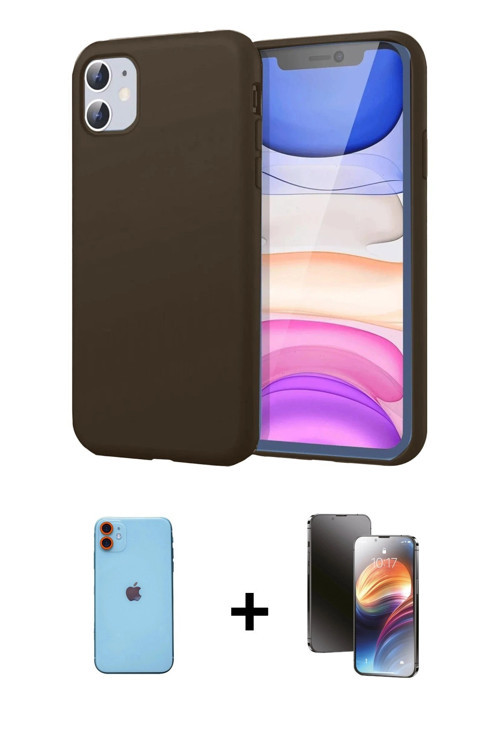 iPhone 11 Kılıf Kozmos Yansıma Özel Seri - Siyah 3D Antistatik Mat Seramik Nano Ekran Koruyucu