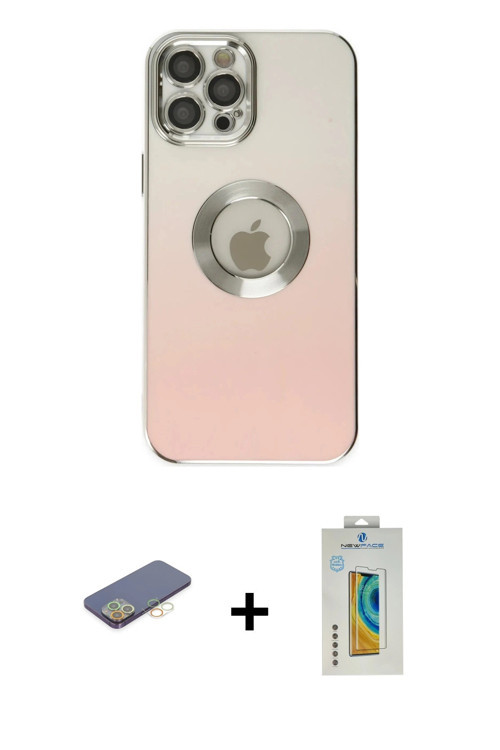 ieg™ iPhone 12 Pro Kılıf Kutup Yansıma Özel Seri - Siyah Polymer Nano Ekran Koruyucu + Sarı Renkli K