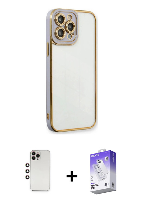 ieg™ iPhone 13 Pro Max Kılıf Çekirdek Klasik Serisi - Siyah Bilvis 5in1 3D Magic Cam Ekran Koruyucu