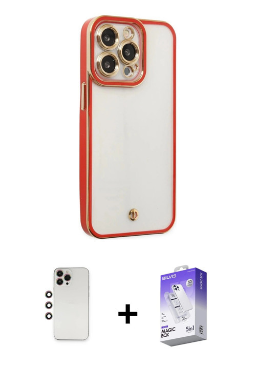 ieg™ iPhone 13 Pro Max Kılıf Çekirdek Klasik Serisi - Siyah Bilvis 5in1 3D Magic Cam Ekran Koruyucu