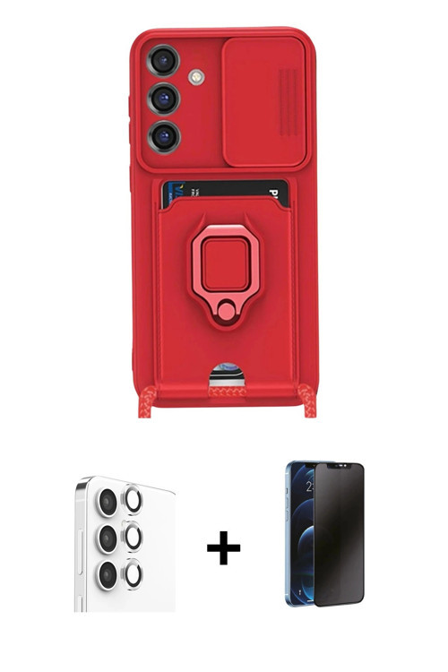 ieg™ Galaxy S25 Plus Kılıf Vadi Form Prime - Siyah 3D Antistatik Hayalet Cam Ekran Koruyucu + Gümüş