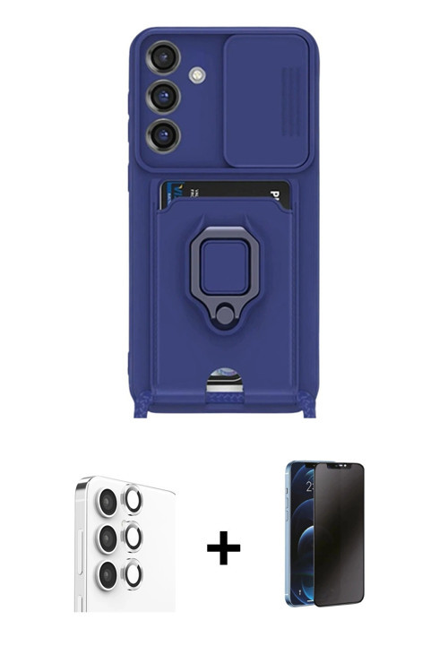 ieg™ Galaxy S25 Plus Kılıf Vadi Form Prime - Siyah 3D Antistatik Hayalet Cam Ekran Koruyucu + Gümüş