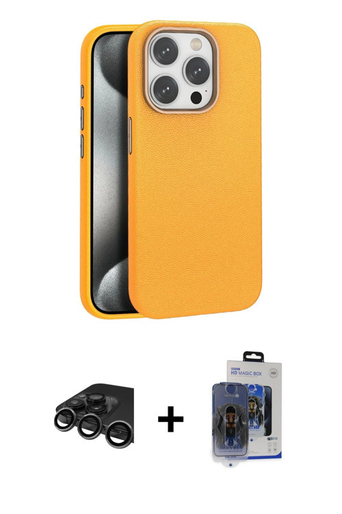 ieg™ iPhone 15 Pro Max Kılıf Zirve Modern Prime - Siyah Vanessa Magic Cam + Titanyum Gri Raze Metal
