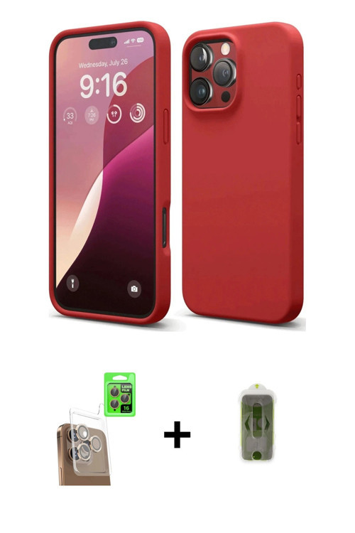 ieg™ iPhone 16 Pro Max Kılıf Kozmos Yansıma Özel Seri - Siyah Joko Magic 5D Hayalet Cam + Çöl Titany