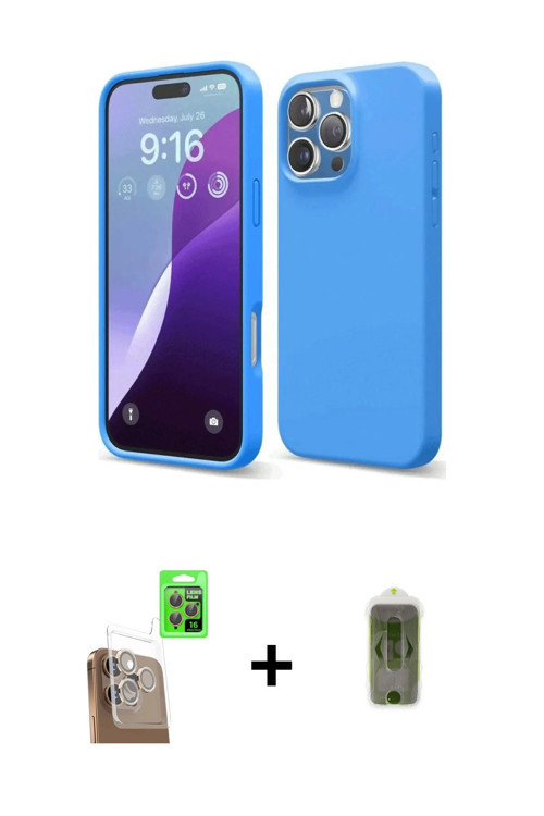 ieg™ iPhone 16 Pro Max Kılıf Kozmos Yansıma Özel Seri - Siyah Joko Magic 5D Hayalet Cam + Çöl Titany