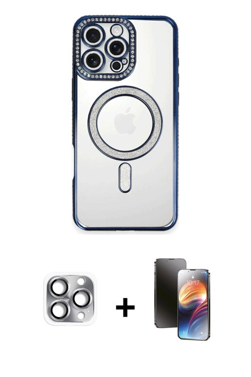 ieg™ iPhone 16 Pro Max Kılıf Zirve Doku Prime - Siyah 3D Antistatik Mat Seramik Nano Ekran Koruyucu