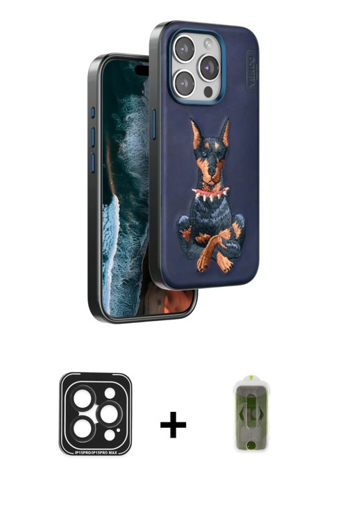 ieg™ iPhone 15 Pro Max Kılıf Nova Form Koleksiyonu - Siyah Joko Magic 5D Hayalet Cam + Siyah PVD Met