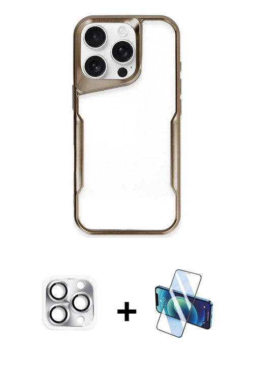 ieg™ iPhone 16 Pro Max Kılıf Akış Çizgi Koleksiyonu - Siyah 3D Antistatik Seramik Nano Ekran Koruyuc