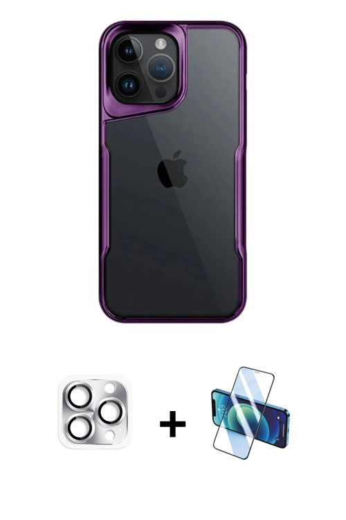 ieg™ iPhone 16 Pro Max Kılıf Akış Çizgi Koleksiyonu - Siyah 3D Antistatik Seramik Nano Ekran Koruyuc