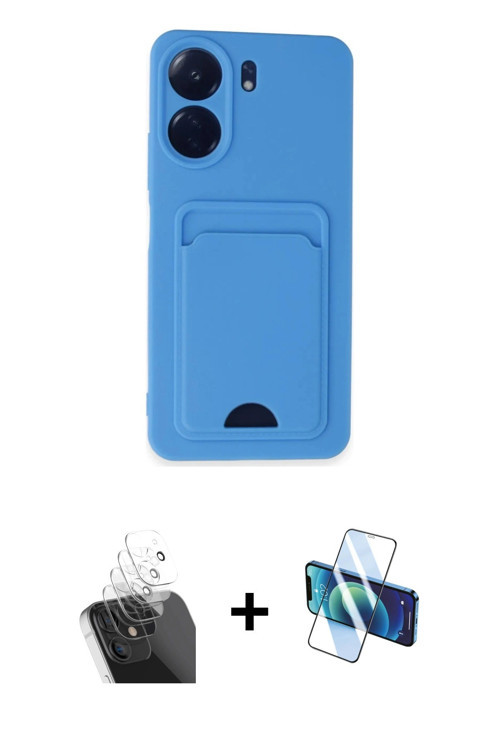 ieg™ Redmi 13C Kılıf Vadi Çizgi Prime - Siyah 3D Antistatik Seramik Nano Ekran Koruyucu + Şeffaf Kam