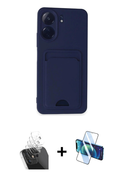 ieg™ Redmi 13C Kılıf Vadi Çizgi Prime - Siyah 3D Antistatik Seramik Nano Ekran Koruyucu + Şeffaf Kam