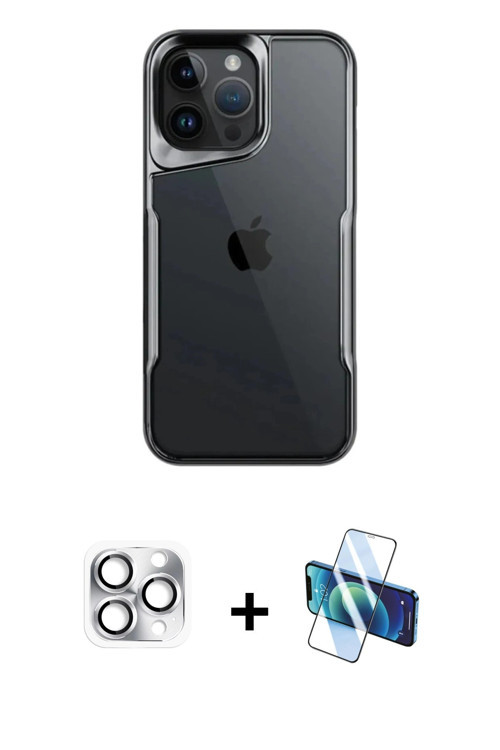 ieg™ iPhone 16 Pro Max Kılıf Akış Çizgi Koleksiyonu - Siyah 3D Antistatik Seramik Nano Ekran Koruyuc