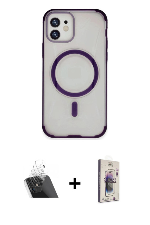 ieg™ iPhone 11 Kılıf Eksen Klasik Koleksiyonu - Siyah Bilvis 3D Cam Ekran Koruyucu + Şeffaf Kamera L