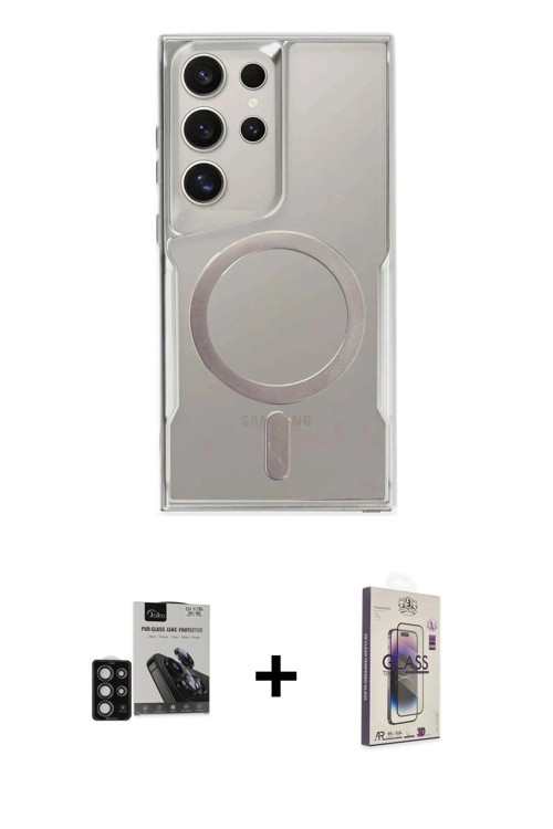 ieg™ Galaxy S24 Ultra Kılıf Yadigar Klasik Özel Seri - Siyah Bilvis 3D Cam Ekran Koruyucu + Derin Mo