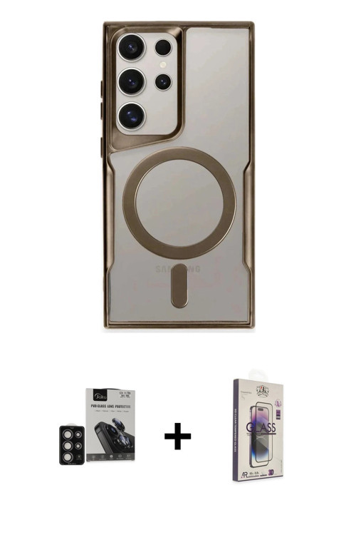ieg™ Galaxy S24 Ultra Kılıf Yadigar Klasik Özel Seri - Siyah Bilvis 3D Cam Ekran Koruyucu + Derin Mo
