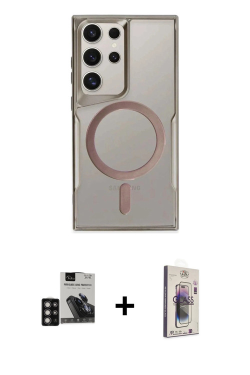 ieg™ Galaxy S24 Ultra Kılıf Yadigar Klasik Özel Seri - Siyah Bilvis 3D Cam Ekran Koruyucu + Derin Mo