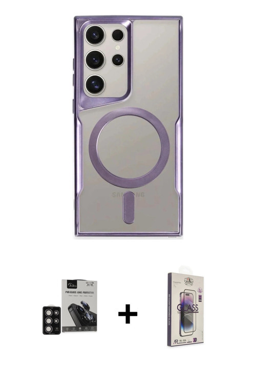 ieg™ Galaxy S24 Ultra Kılıf Yadigar Klasik Özel Seri - Siyah Bilvis 3D Cam Ekran Koruyucu + Derin Mo