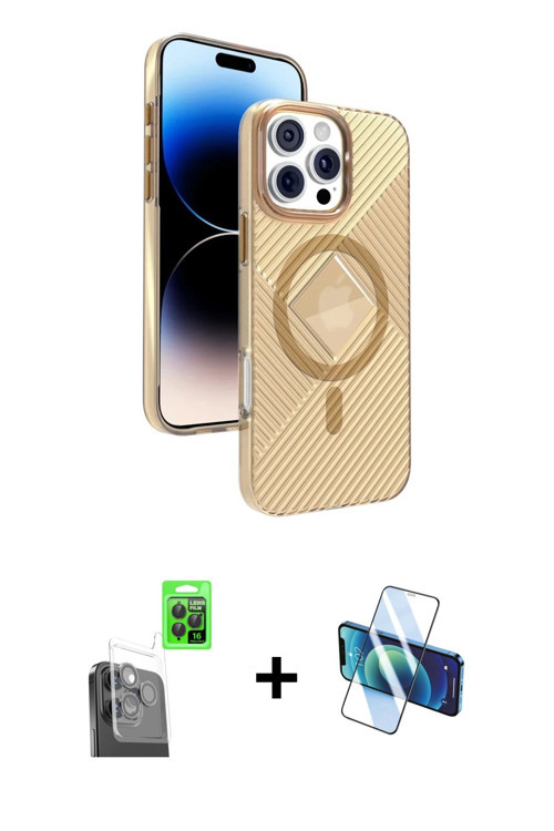 ieg™ iPhone 16 Pro Max Kılıf Nova Modern Prime - Siyah 3D Antistatik Seramik Nano Ekran Koruyucu + S