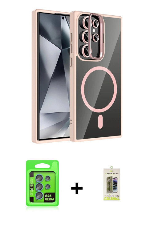 ieg™ Galaxy S25 Ultra Kılıf Yadigar Asil Koleksiyonu - Siyah Joko Magic 5D Hayalet Cam + Mavi Raze M