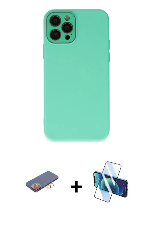ieg™ iPhone 12 Pro Kılıf Çekirdek Modern Serisi - Siyah 3D Antistatik Seramik Nano Ekran Koruyucu +