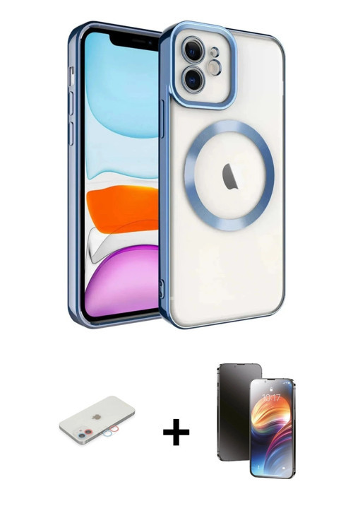 ieg™ iPhone 11 Kılıf Nova Işık Özel Seri - Siyah 3D Antistatik Mat Seramik Nano Ekran Koruyucu + Pem