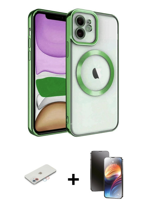 ieg™ iPhone 11 Kılıf Nova Işık Özel Seri - Siyah 3D Antistatik Mat Seramik Nano Ekran Koruyucu + Pem