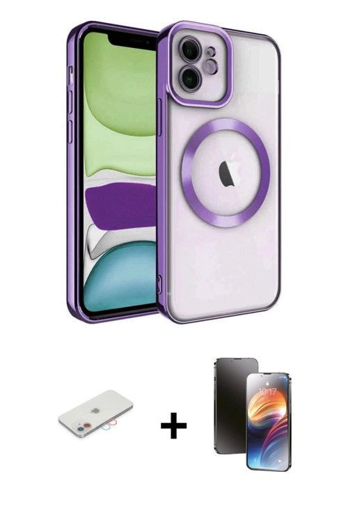 ieg™ iPhone 11 Kılıf Nova Işık Özel Seri - Siyah 3D Antistatik Mat Seramik Nano Ekran Koruyucu + Pem