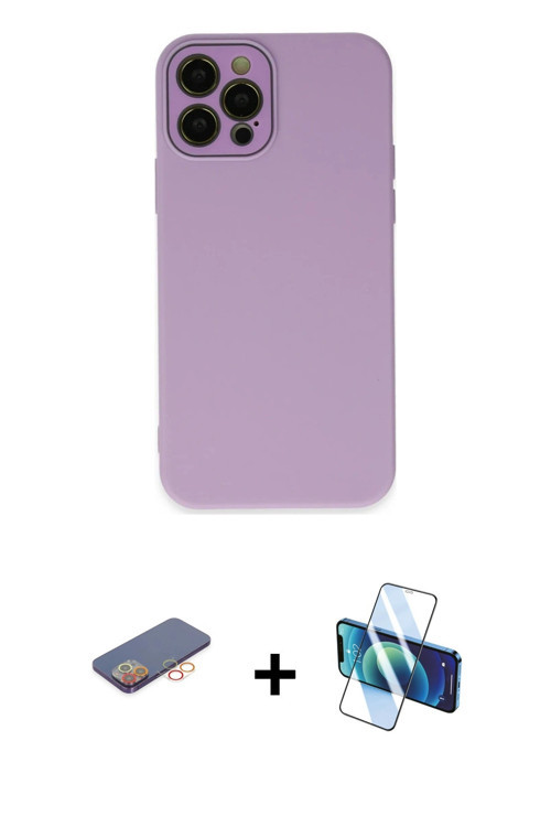 ieg™ iPhone 12 Pro Kılıf Çekirdek Modern Serisi - Siyah 3D Antistatik Seramik Nano Ekran Koruyucu +