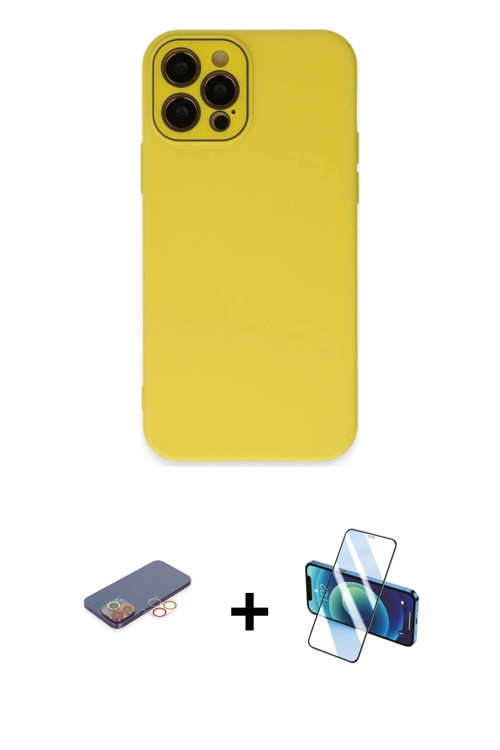 ieg™ iPhone 12 Pro Kılıf Çekirdek Modern Serisi - Siyah 3D Antistatik Seramik Nano Ekran Koruyucu +