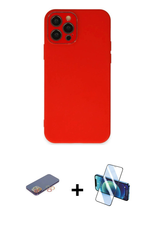 ieg™ iPhone 12 Pro Kılıf Çekirdek Modern Serisi - Siyah 3D Antistatik Seramik Nano Ekran Koruyucu +