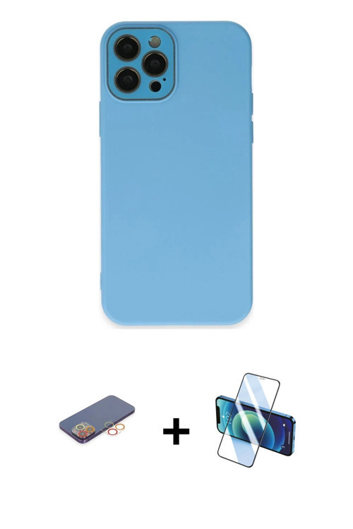 ieg™ iPhone 12 Pro Kılıf Çekirdek Modern Serisi - Siyah 3D Antistatik Seramik Nano Ekran Koruyucu +