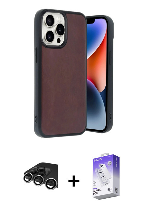 iPhone 14 Pro Max Kılıf Kıvılcım Işık Serisi - Siyah Bilvis 5in1 3D Magic Cam Ekran Koruyucu +