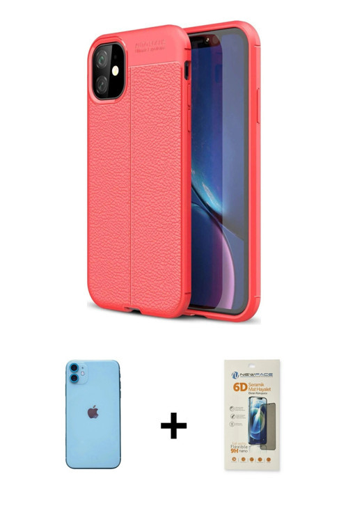 ieg™ iPhone 11 Kılıf Doruk Klasik Özel Seri - Siyah 6D Mat Seramik Hayalet Nano Ekran Koruyucu + Mav