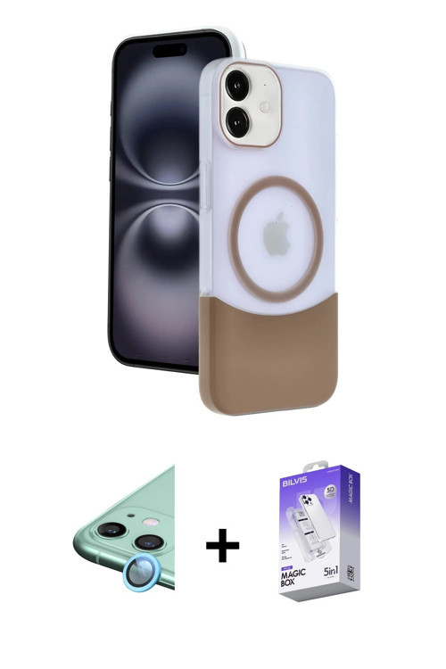 ieg™ iPhone 11 Kılıf Kozmos Form Özel Seri - Siyah Bilvis 5in1 3D Magic Cam Ekran Koruyucu + Mavi Ra