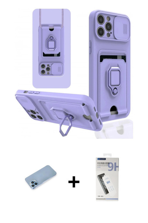 ieg™ iPhone 12 Pro Kılıf Vadi Form Prime - Şeffaf Uv Polymer Nano Ekran Koruyucu + Mavi Shine Kamera