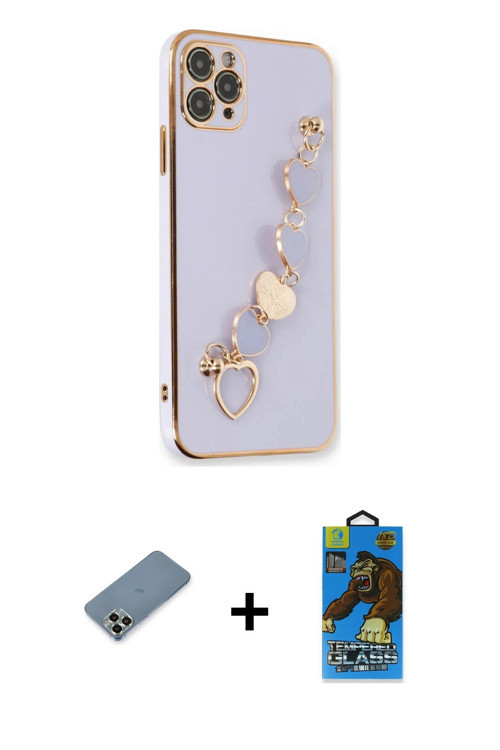 ieg™ iPhone 11 Pro Max Kılıf Nova Işık Prime - Siyah 18D Cam Ekran Koruyucu + Açık Yeşil Metal Kamer