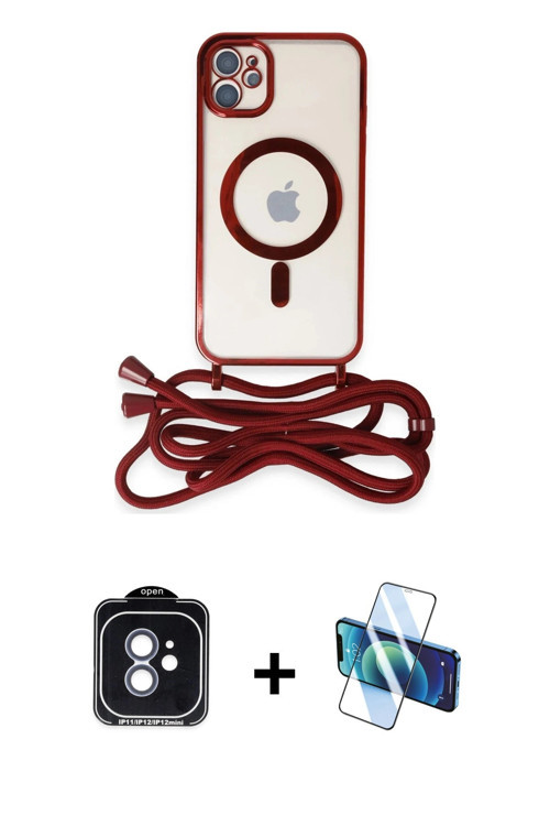 ieg™ iPhone 11 Kılıf Eksen Özel Seri - Siyah 3D Antistatik Seramik Nano Ekran Koruyucu + Mavi PVD Me