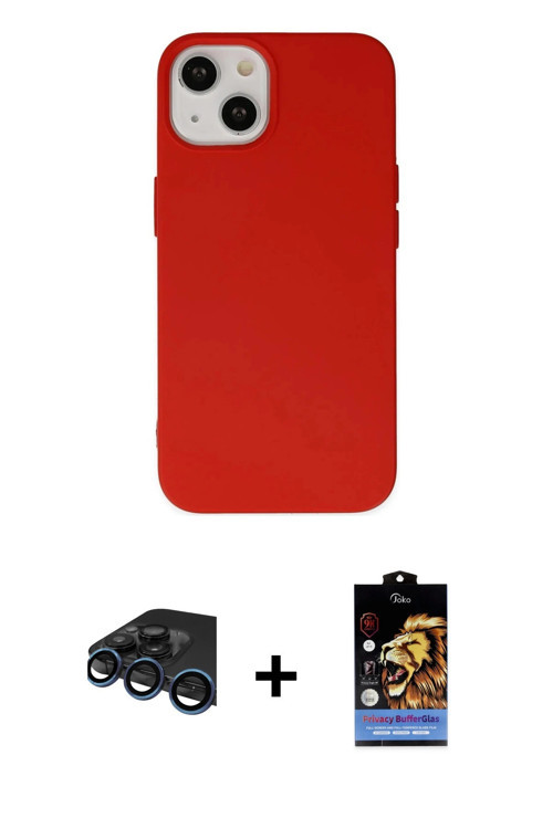 ieg™ iPhone 15 Pro Kılıf Ahenk Serisi - Siyah Buffer Hayalet Cam Ekran Koruyucu + Lacivert Raze Meta