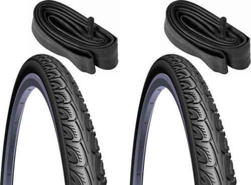Siyah 24x1 3-8 Tekerlekli Sandalye Lastik Seti 2 Dış 2 İç