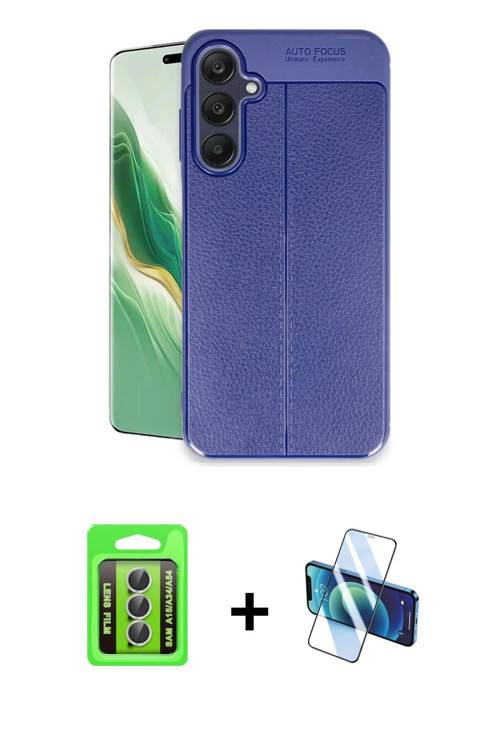 ieg™ Galaxy A15 4G Kılıf Doruk Klasik Özel Seri - Siyah 3D Antistatik Seramik Nano Ekran Koruyucu +