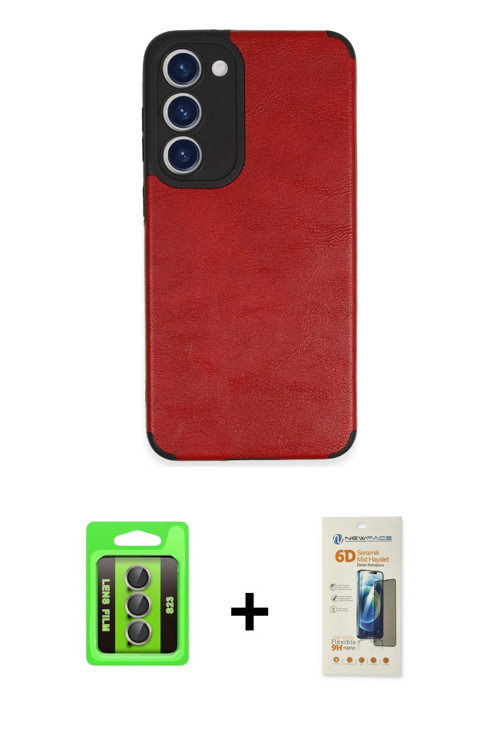 ieg™ Galaxy S23 Kılıf Doruk Asil Koleksiyonu - Siyah 6D Mat Seramik Hayalet Nano Ekran Koruyucu + Gr
