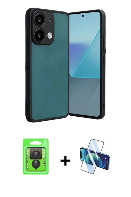 ieg™ Redmi Note 13 Pro 4G Kılıf Kıvılcım Işık Serisi - Siyah 3D Antistatik Cam Ekran Koruyucu + Siya