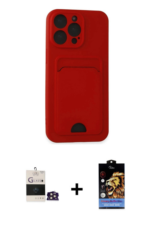 ieg™ iPhone 14 Pro Max Kılıf Vadi Çizgi Prime - Siyah Buffer Hayalet Cam Ekran Koruyucu + Gold Bilvi