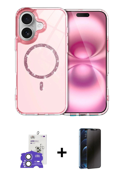 ieg™ iPhone 17 Kılıf Kıvılcım Form Prime - Siyah 3D Antistatik Hayalet Cam Ekran Koruyucu + Açık Yeş